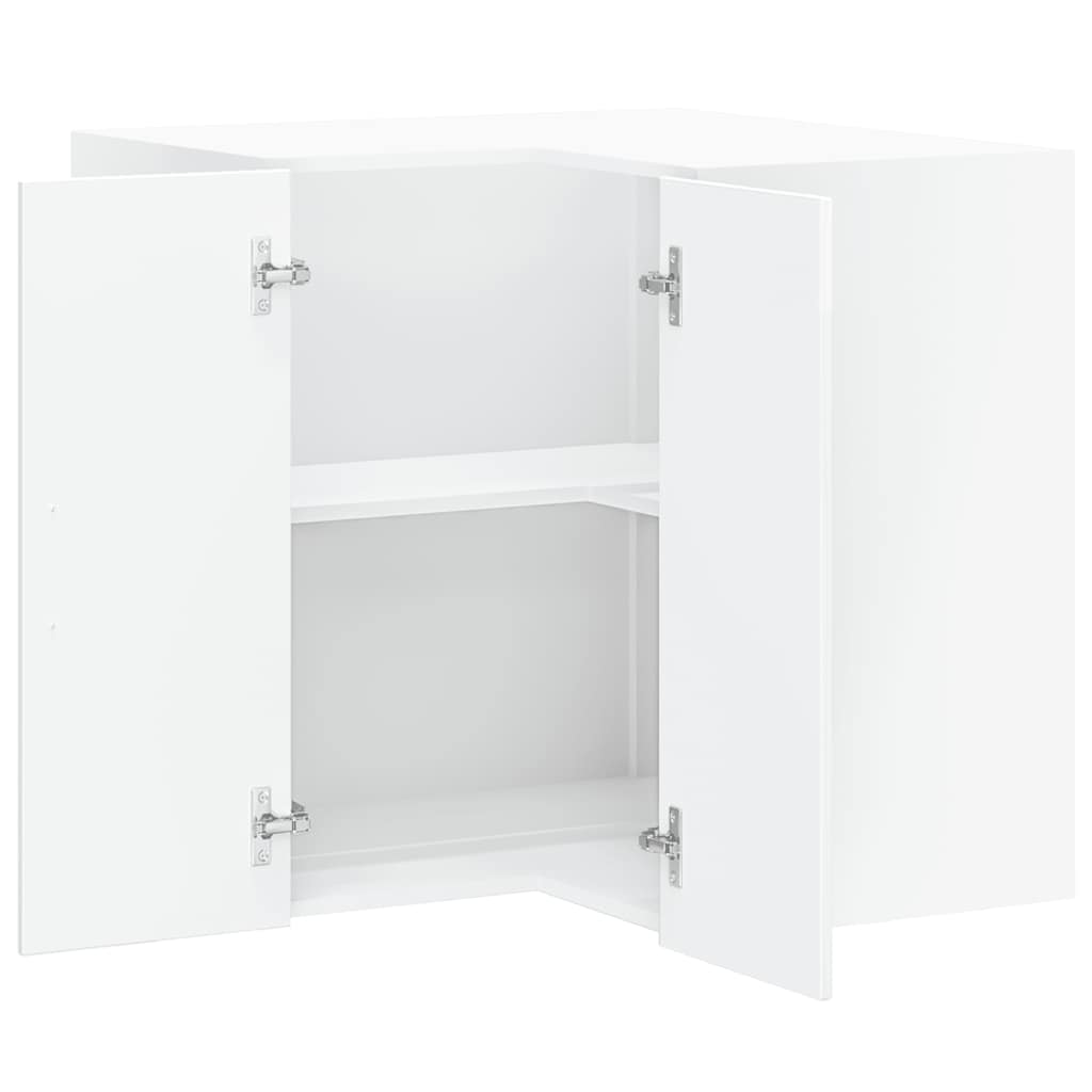 Kitchen Wall Corner Cabinet "Porto" High Gloss White Engineered Wood