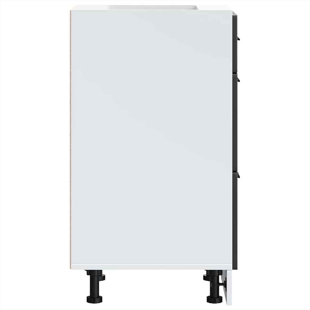 Kitchen Base Cabinet "Porto" Black Engineered Wood