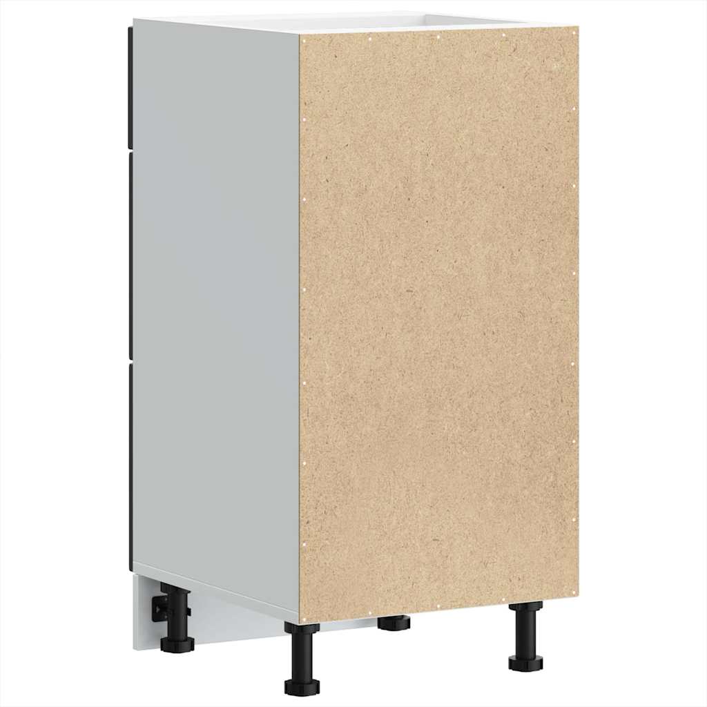 Kitchen Base Cabinet "Kalmar" Black Engineered Wood