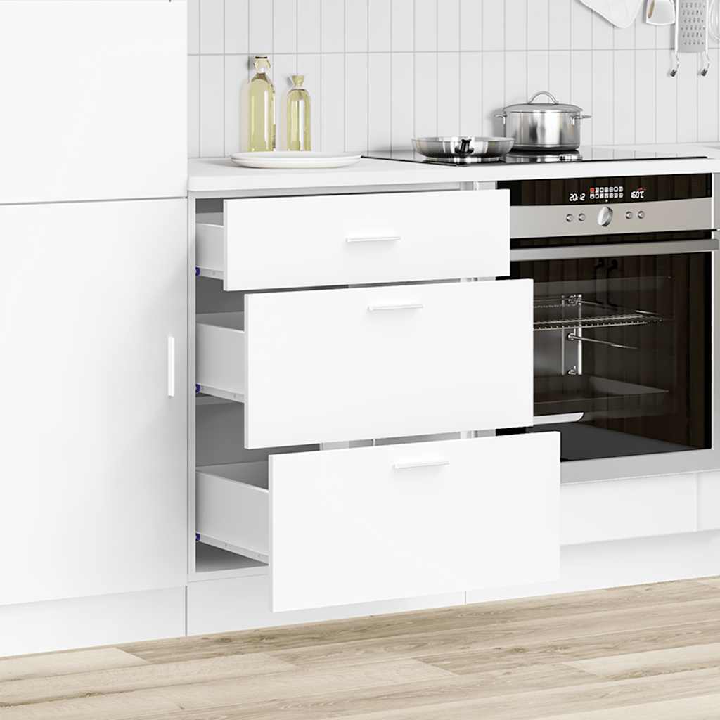 Kitchen Base Cabinet "Lyon" White Engineered Wood