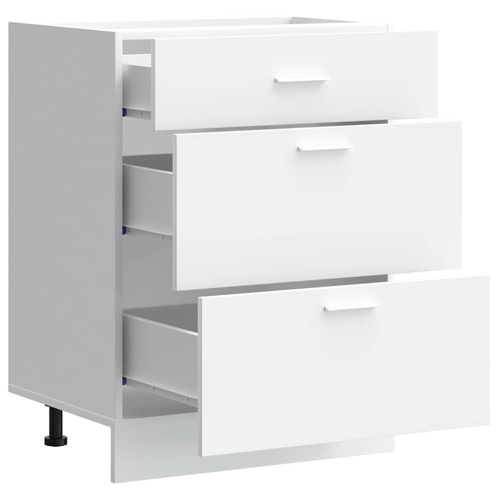 Kitchen Base Cabinet "Lyon" White Engineered Wood