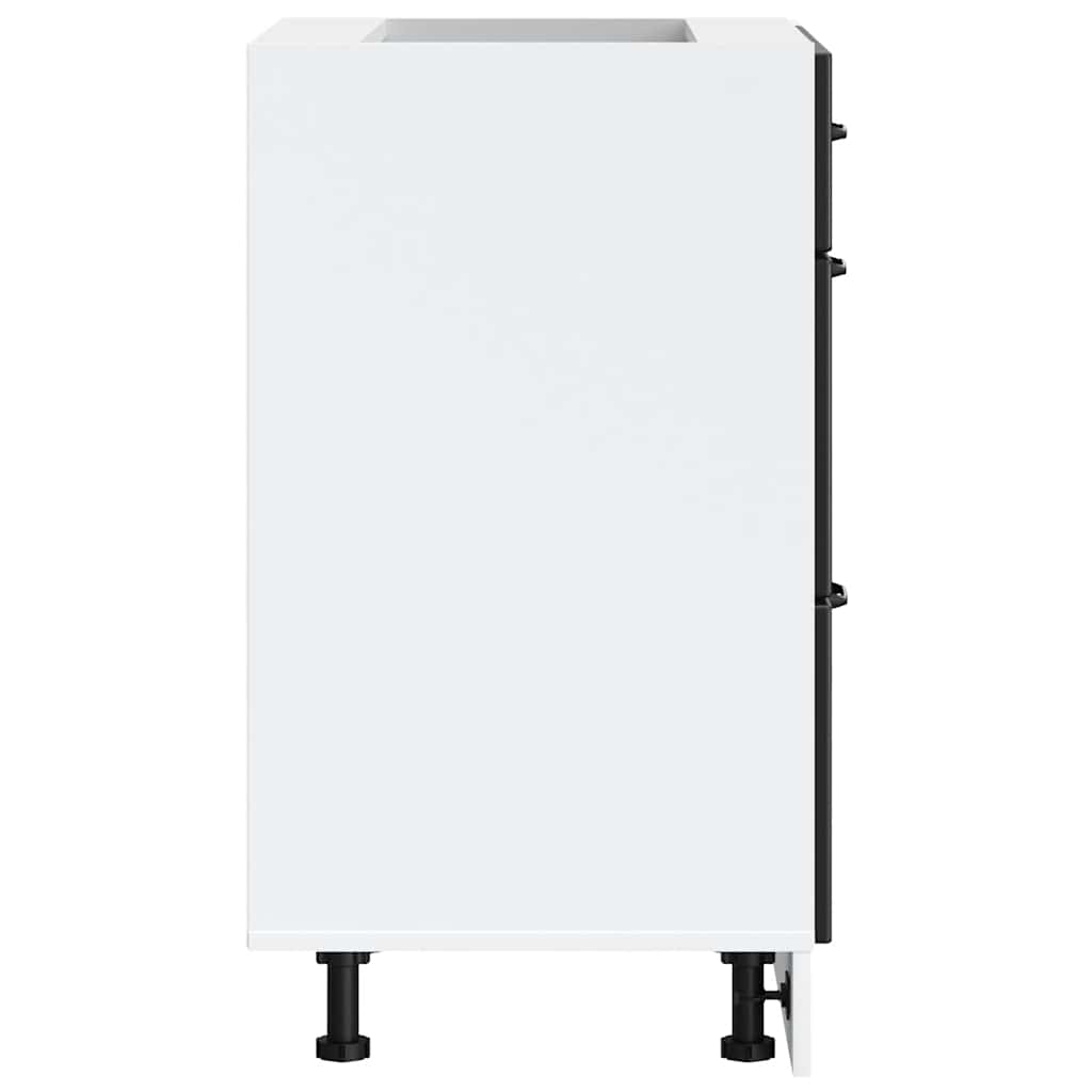 Kitchen Base Cabinet "Lucca" Black Engineered Wood