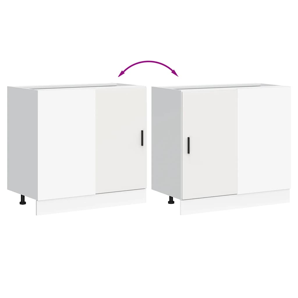 Kitchen Base Cabinet "Lyon" White Engineered Wood