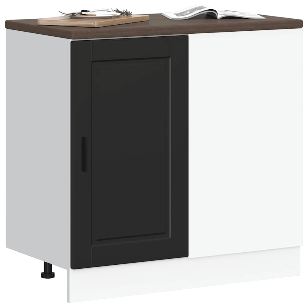 Kitchen Base Cabinet "Porto" Black Engineered Wood