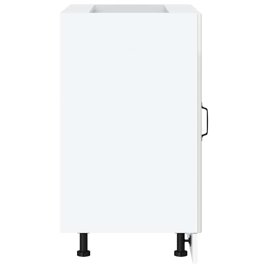 Kitchen Base Cabinet "Porto" High Gloss White Engineered Wood