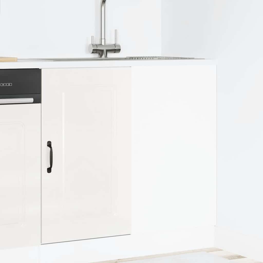 Kitchen Base Cabinet "Kalmar" High Gloss White Engineered Wood