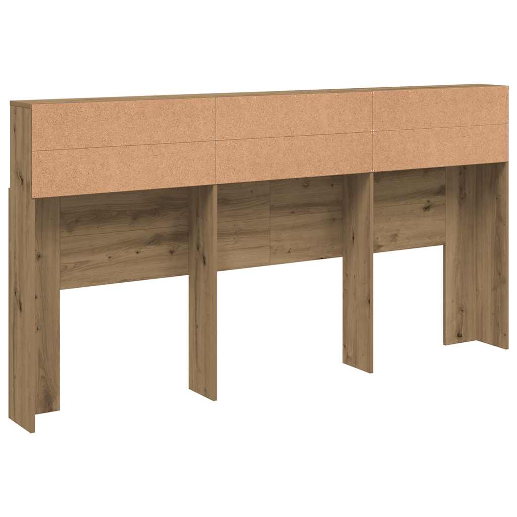 Headboard Cabinet Artisian Oak 200x19x103,5 cm Engineered Wood