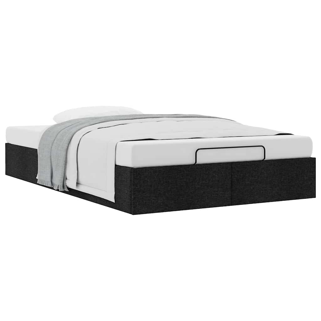 Ottoman Storage Bed Frame without Mattress Black King Single Fabric