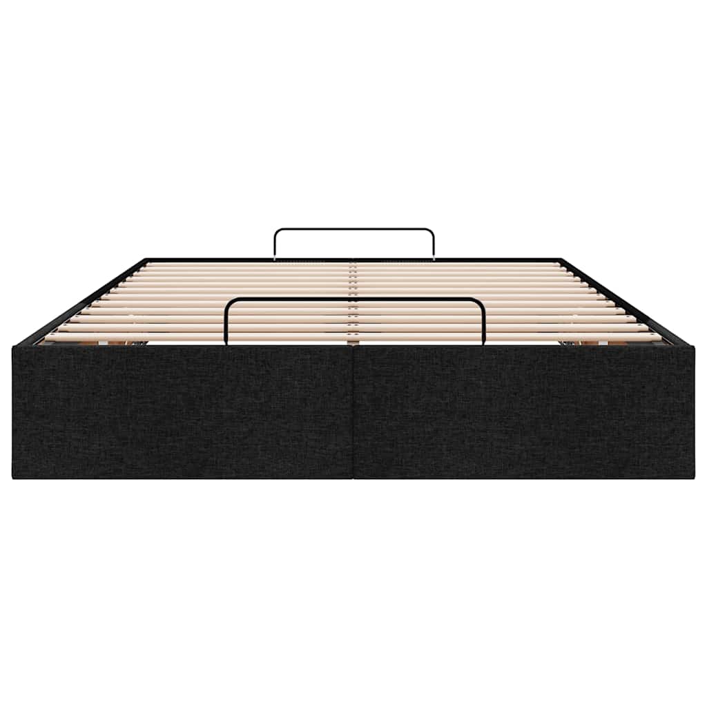 Ottoman Storage Bed Frame without Mattress Black King Single Fabric