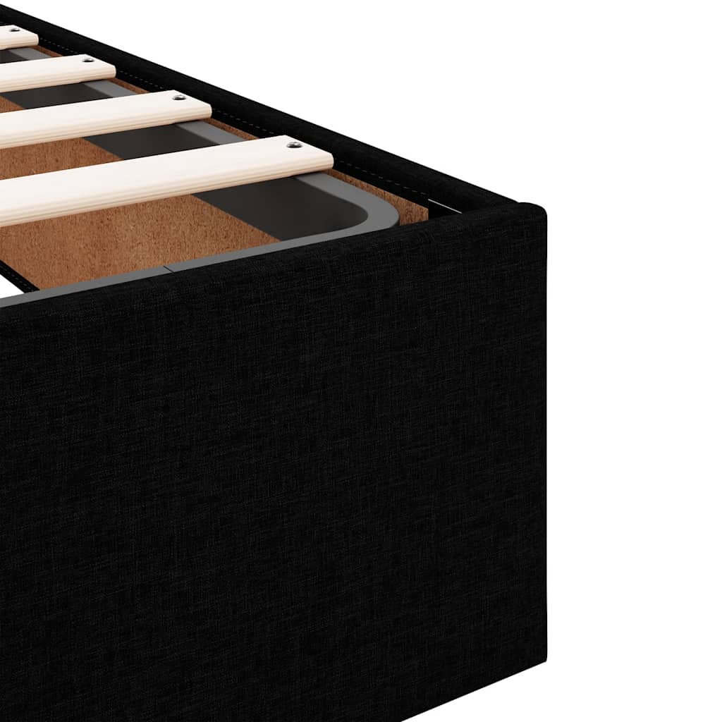 Ottoman Storage Bed Frame without Mattress Black King Single Fabric