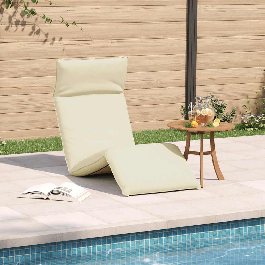 Folding Sun lounger Cream 175x54x8.5 cm Oxford Fabric