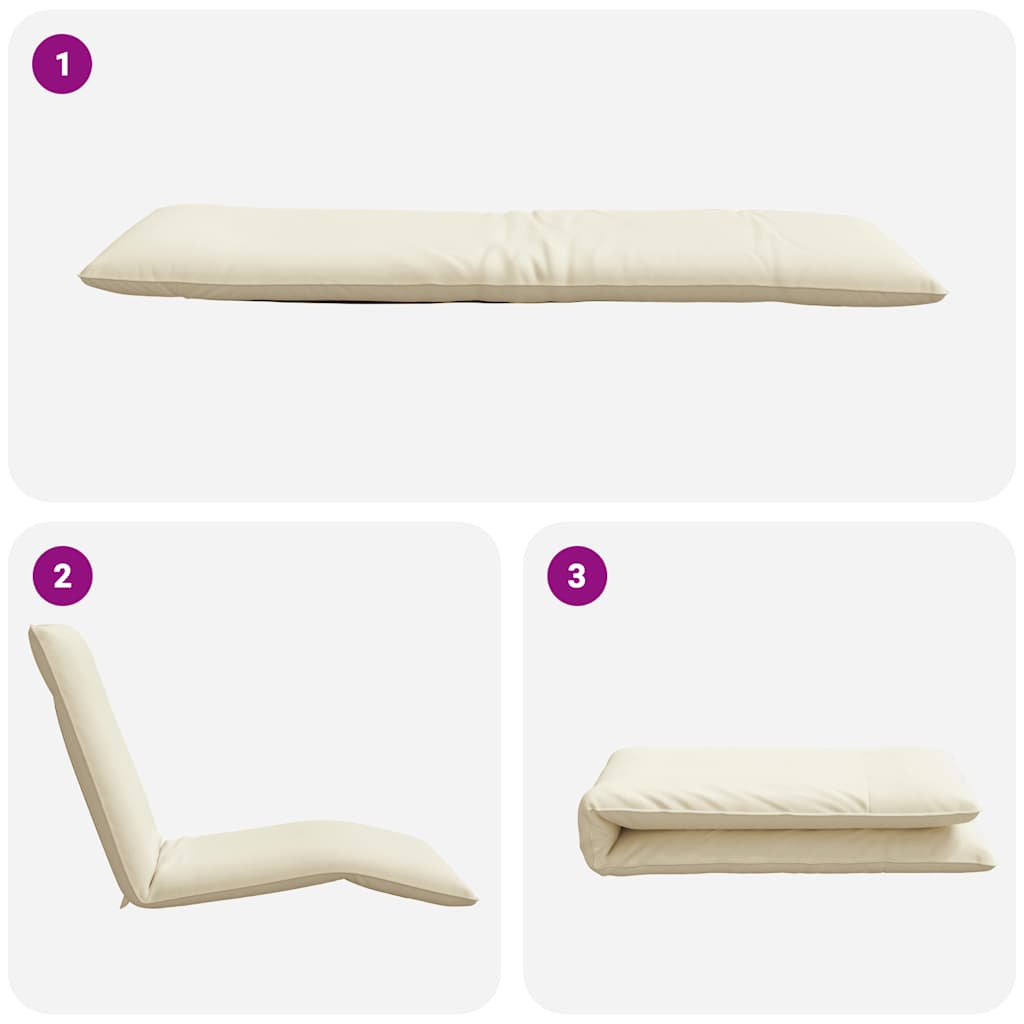 Folding Sun lounger Cream 175x54x8.5 cm Oxford Fabric