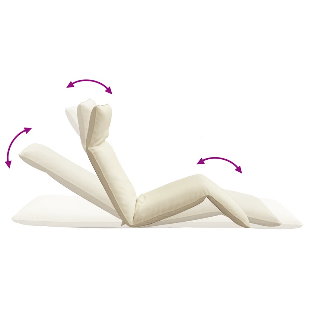 Folding Sun lounger Cream 175x54x8.5 cm Oxford Fabric