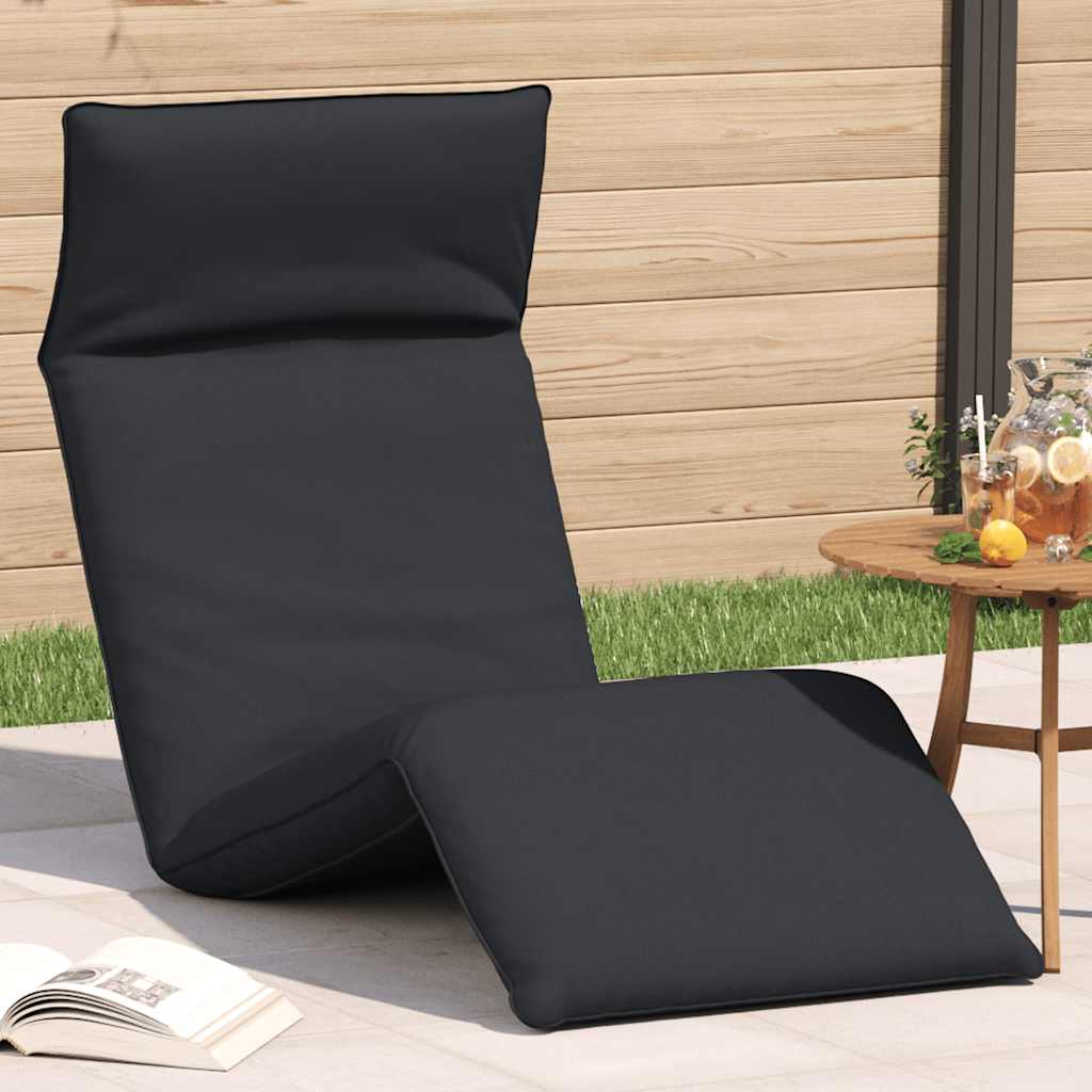Folding Sun lounger Black 175x54x8.5 cm Oxford Fabric