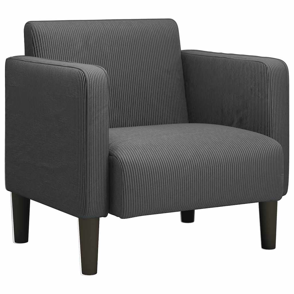 Sofa Chair with Armrests Dark Grey 54 cm Corduroy Fabric