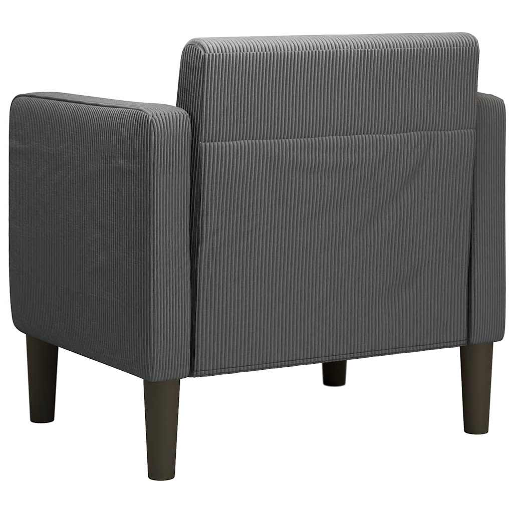 Sofa Chair with Armrests Dark Grey 54 cm Corduroy Fabric