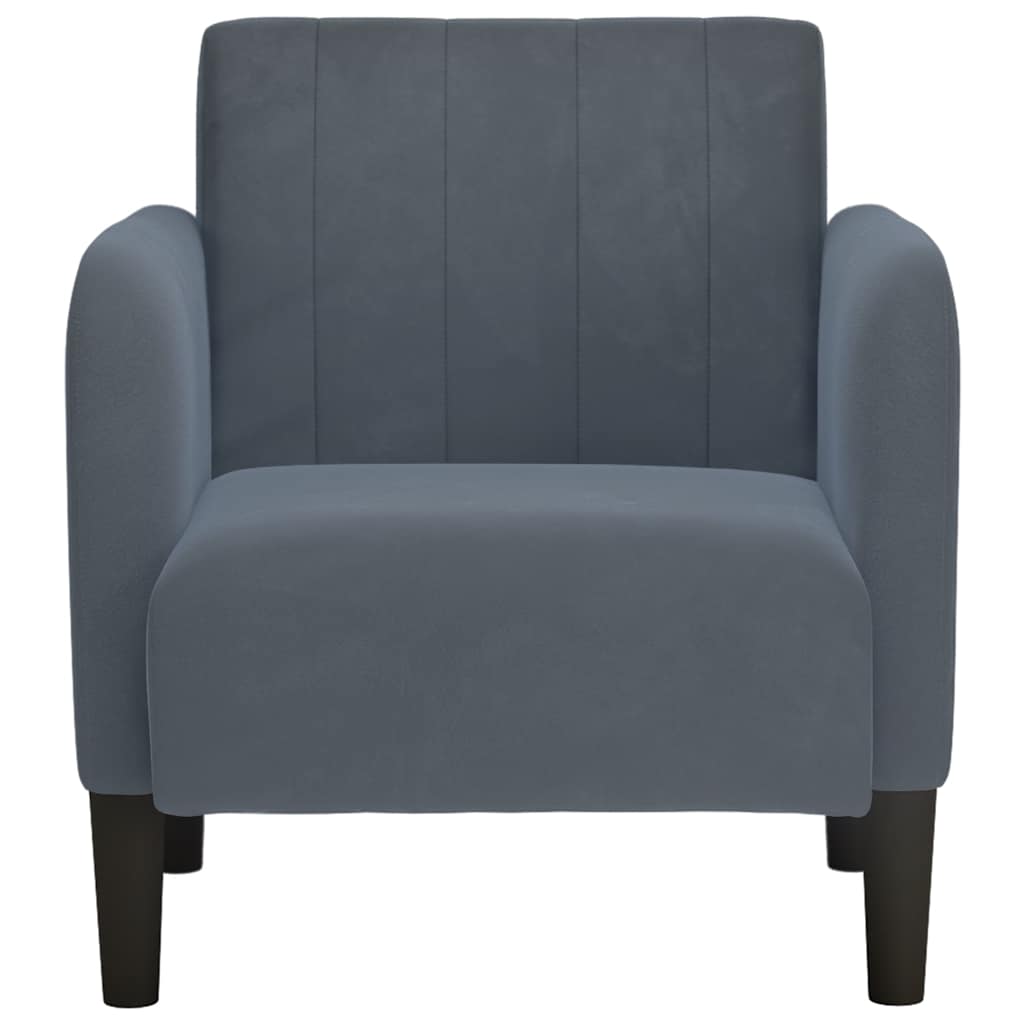 Sofa Chair with Armrests Dark Grey 54 cm Velvet