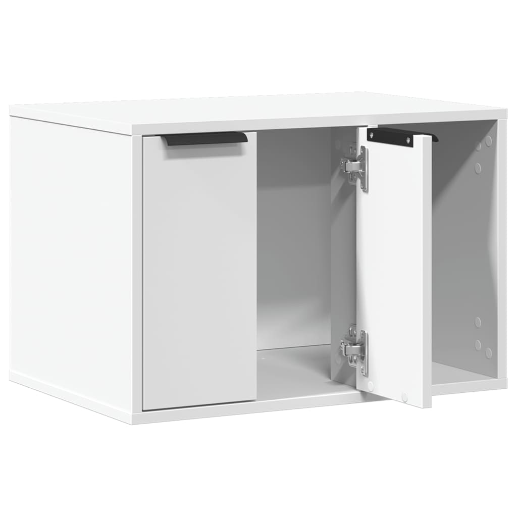 Cat Litter Box Enclosure White 60x40x40 cm Engineered Wood