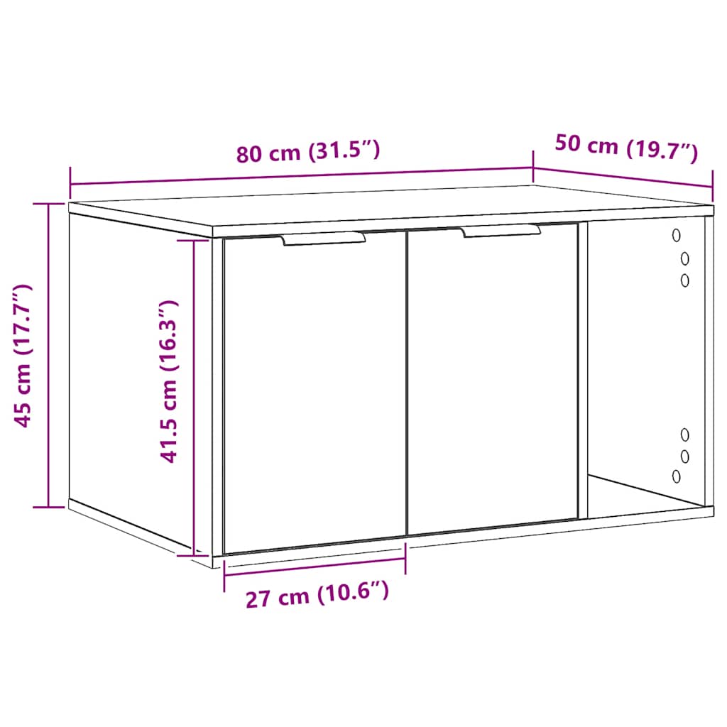 Cat Litter Box Enclosure Artisian Oak 80x50x45 cm Engineered Wood