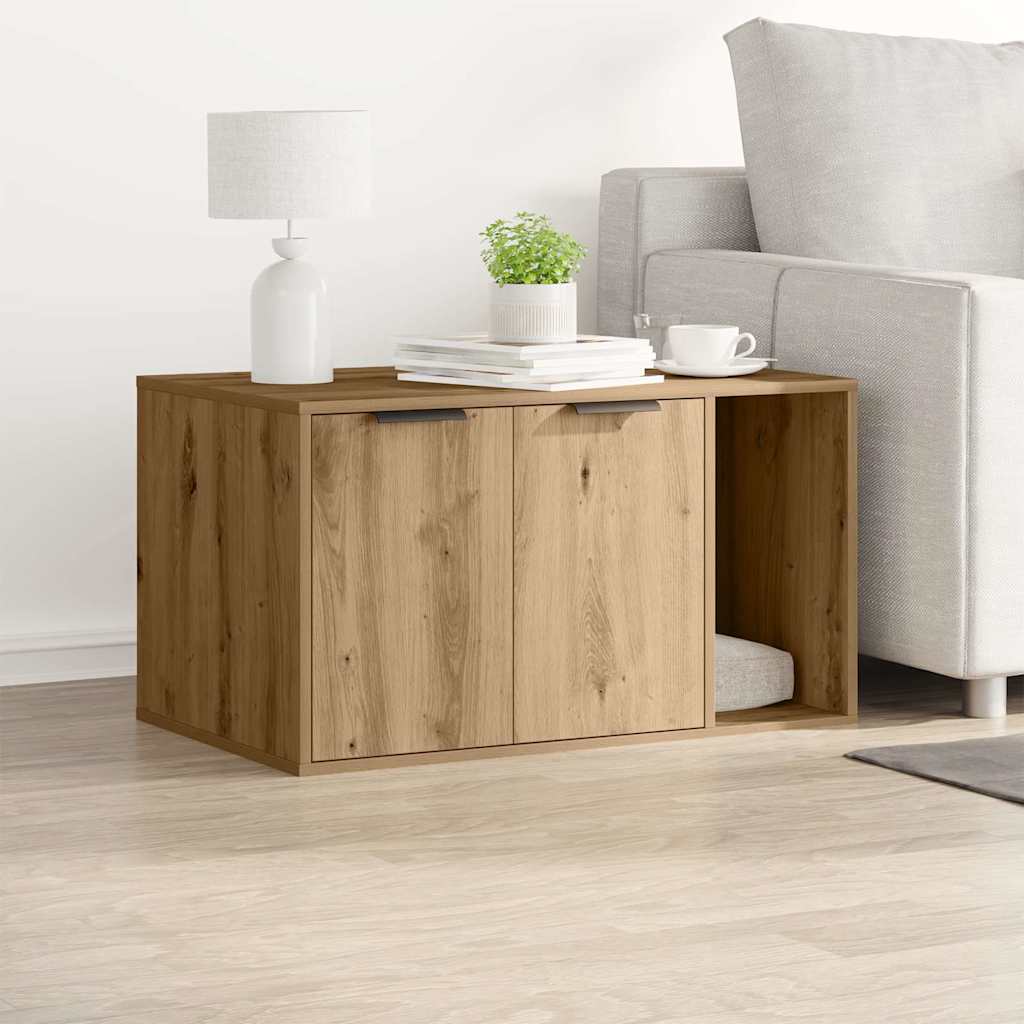 Cat Litter Box Enclosure Artisian Oak 80x50x45 cm Engineered Wood