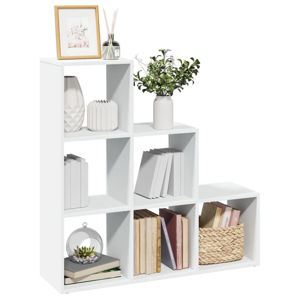 Room Divider Bookcase 3-Tier White 99x29x99 cm Engineered Wood