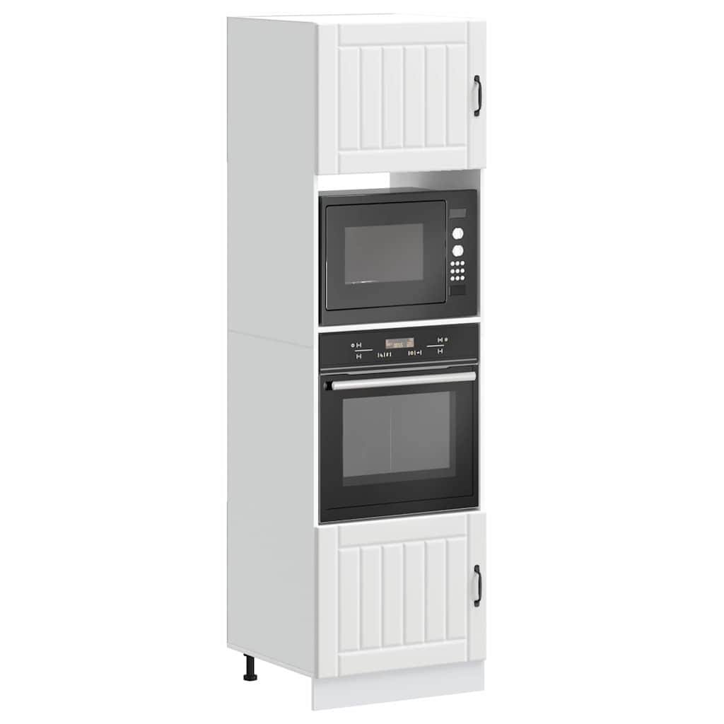 Oven Cabinets 2 pcs Lucca White Engineered Wood