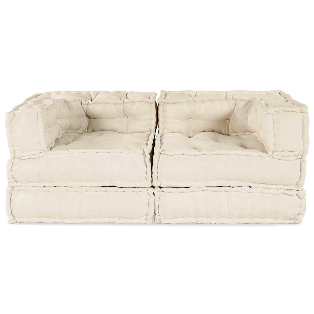 Modular Sofa 2 pcs Cream 70 x 70 x 56 cm Fabric