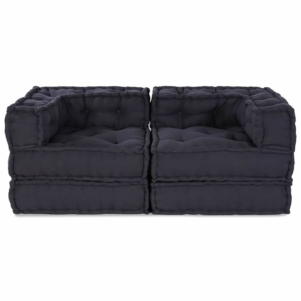 Modular Sofa 2 pcs Anthracite 70 x 70 x 56 cm Fabric