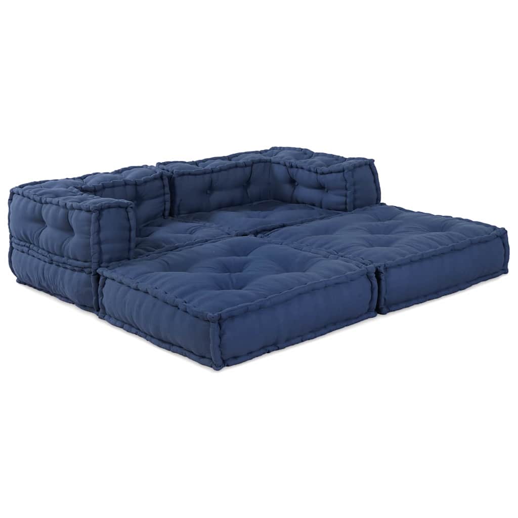 Modular Sofa 2 pcs Indigo 70 x 70 x 56 cm Fabric