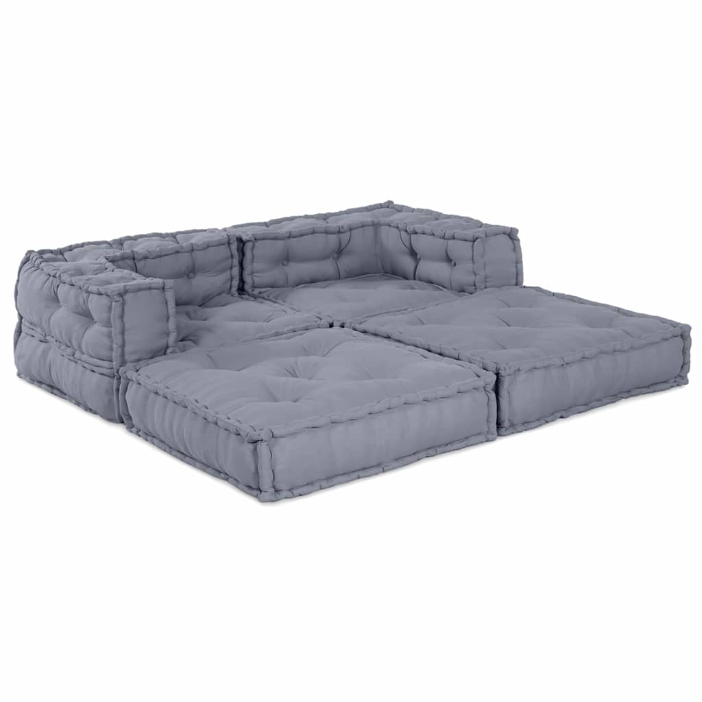 Modular Sofa 2 pcs Grey 70 x 70 x 56 cm Fabric