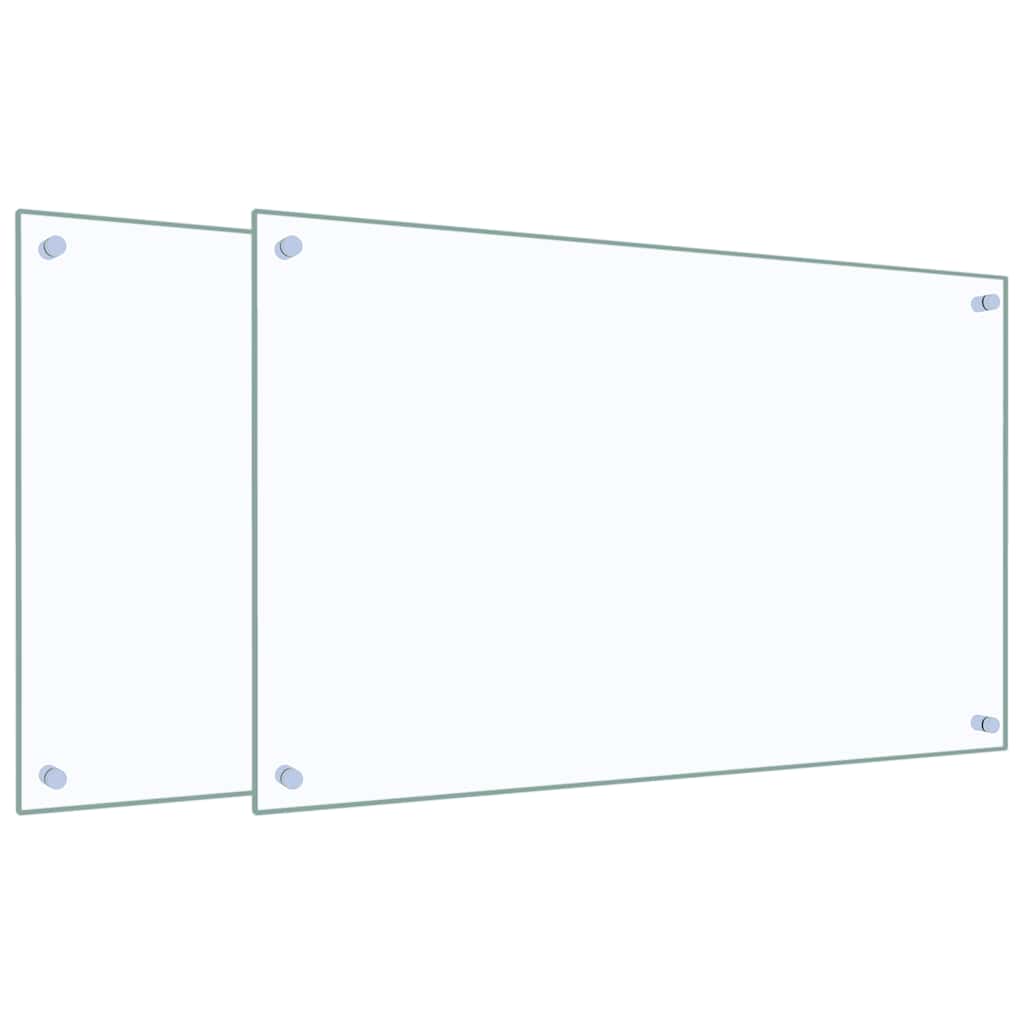 Kitchen Backsplashes 2 pcs Transparent 80x50 cm Tempered Glass