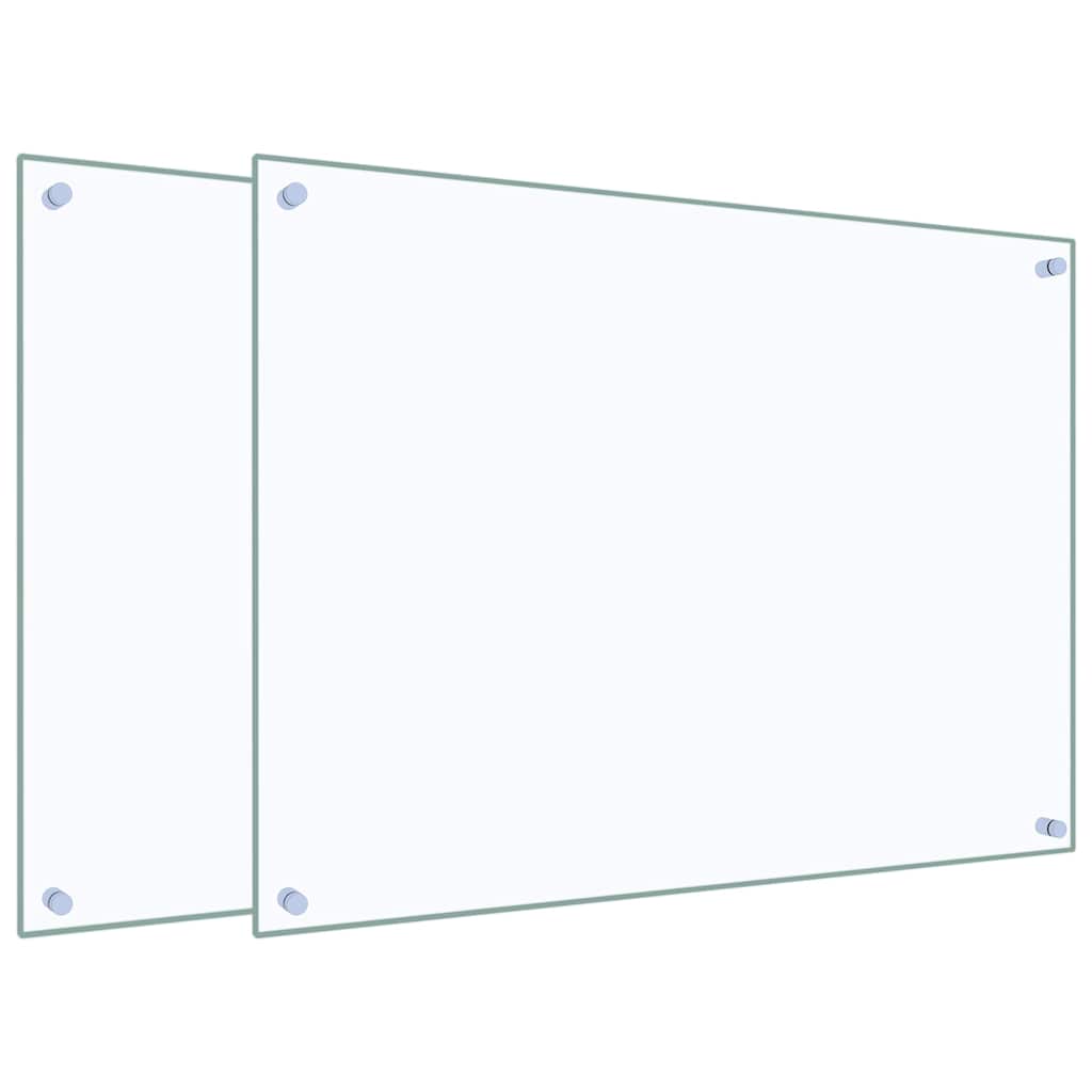 Kitchen Backsplashes 2 pcs Transparent 80x60 cm Tempered Glass