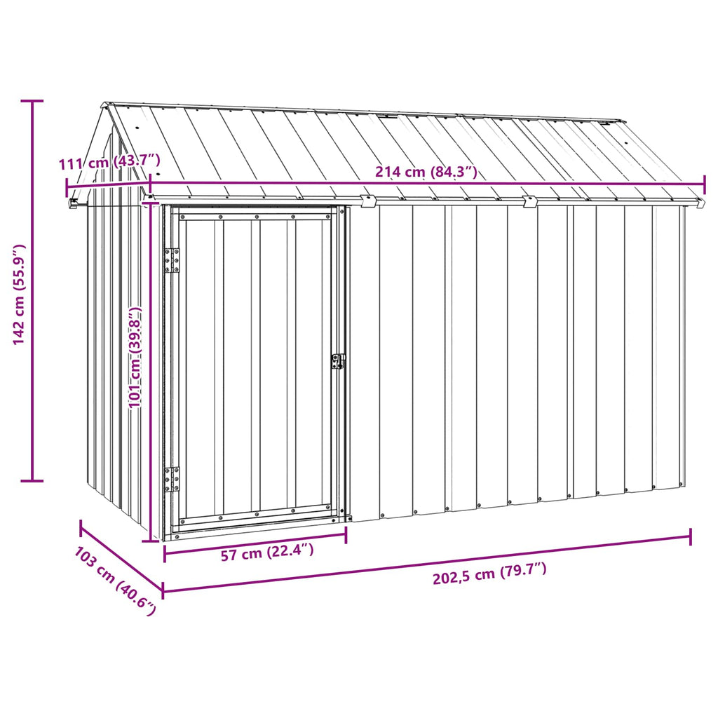 Bird Cage Anthracite 215 x 112 x 141 cm Galvanised steel