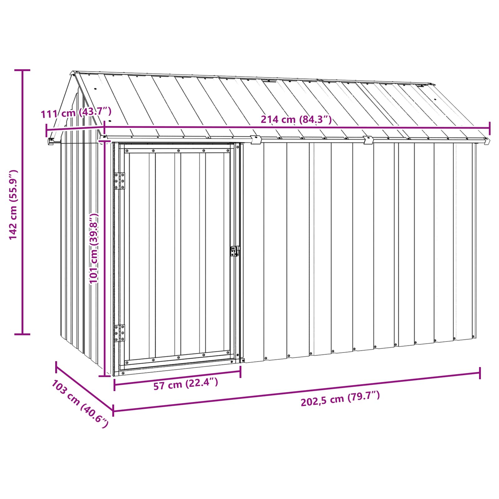 Bird Cage Anthracite 215 x 112 x 141 cm Galvanised steel