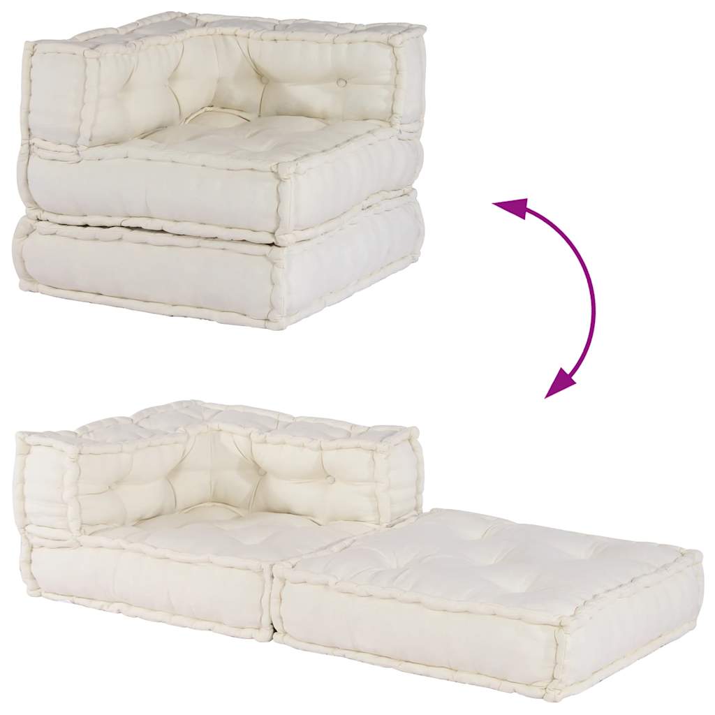 Modular Sofa Unit Cream 70x70x54 Fabric