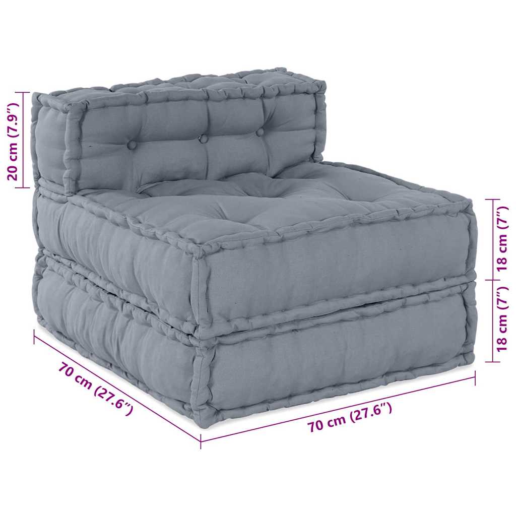 Modular Sofa Grey 70 x 70 x 54 cm Fabric