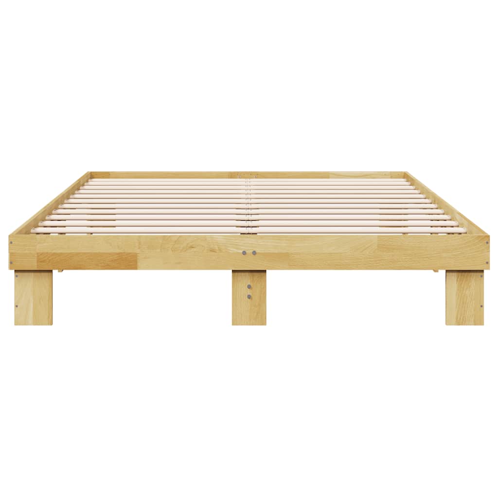 Bed Frame without Mattress 150x200 cm Solid Wood Oak