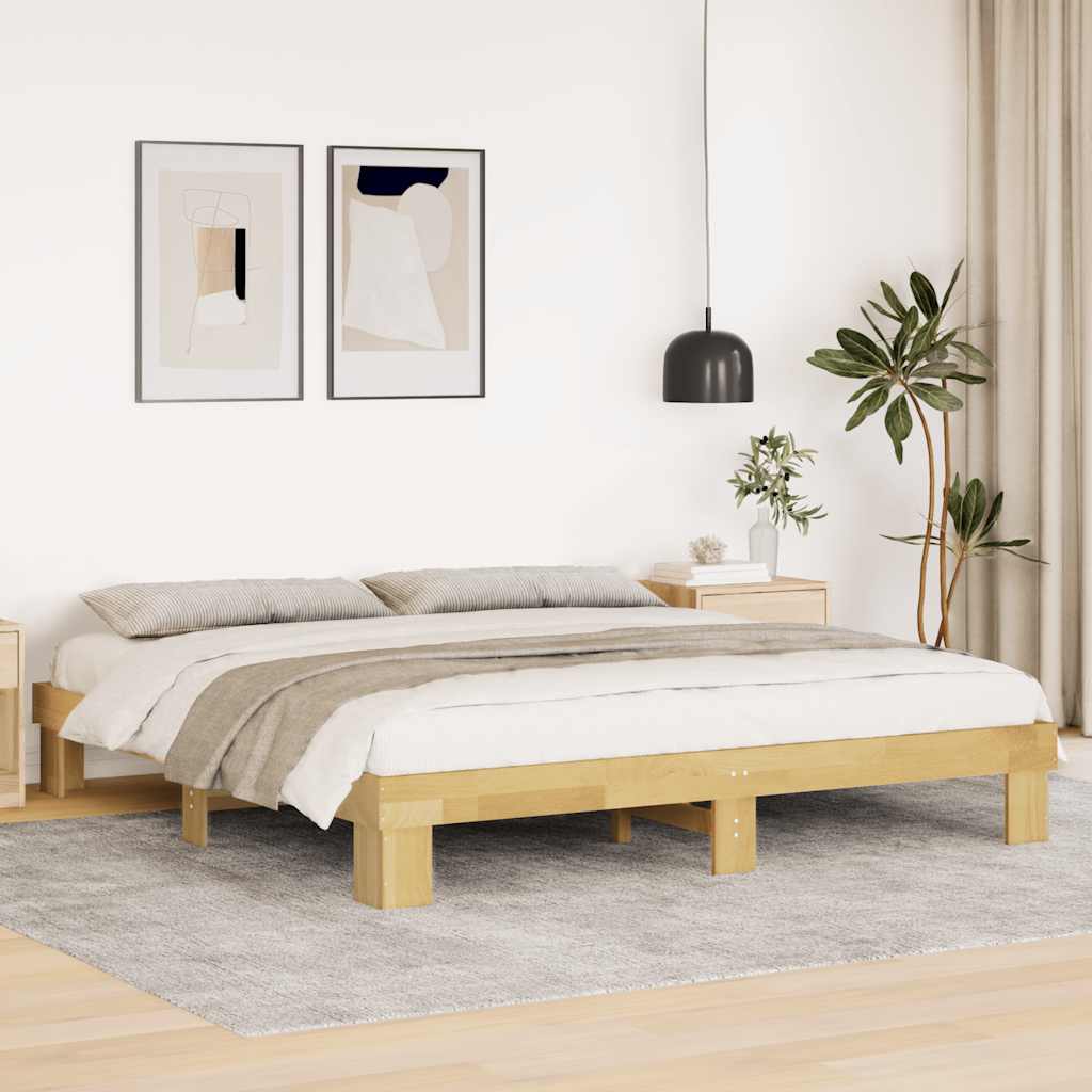 Bed Frame without Mattress 180x200 cm Solid Wood Oak