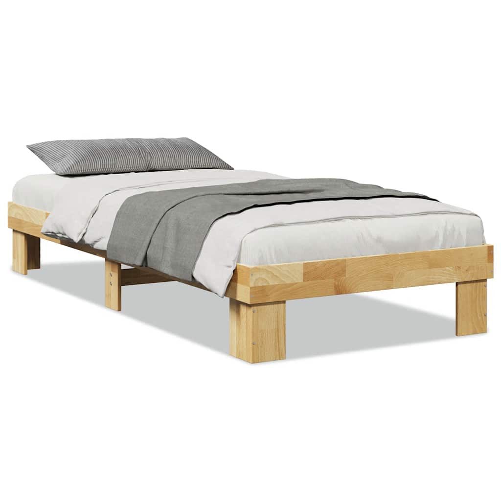 Bed Frame without Mattress 90x190 cm Solid Wood Oak