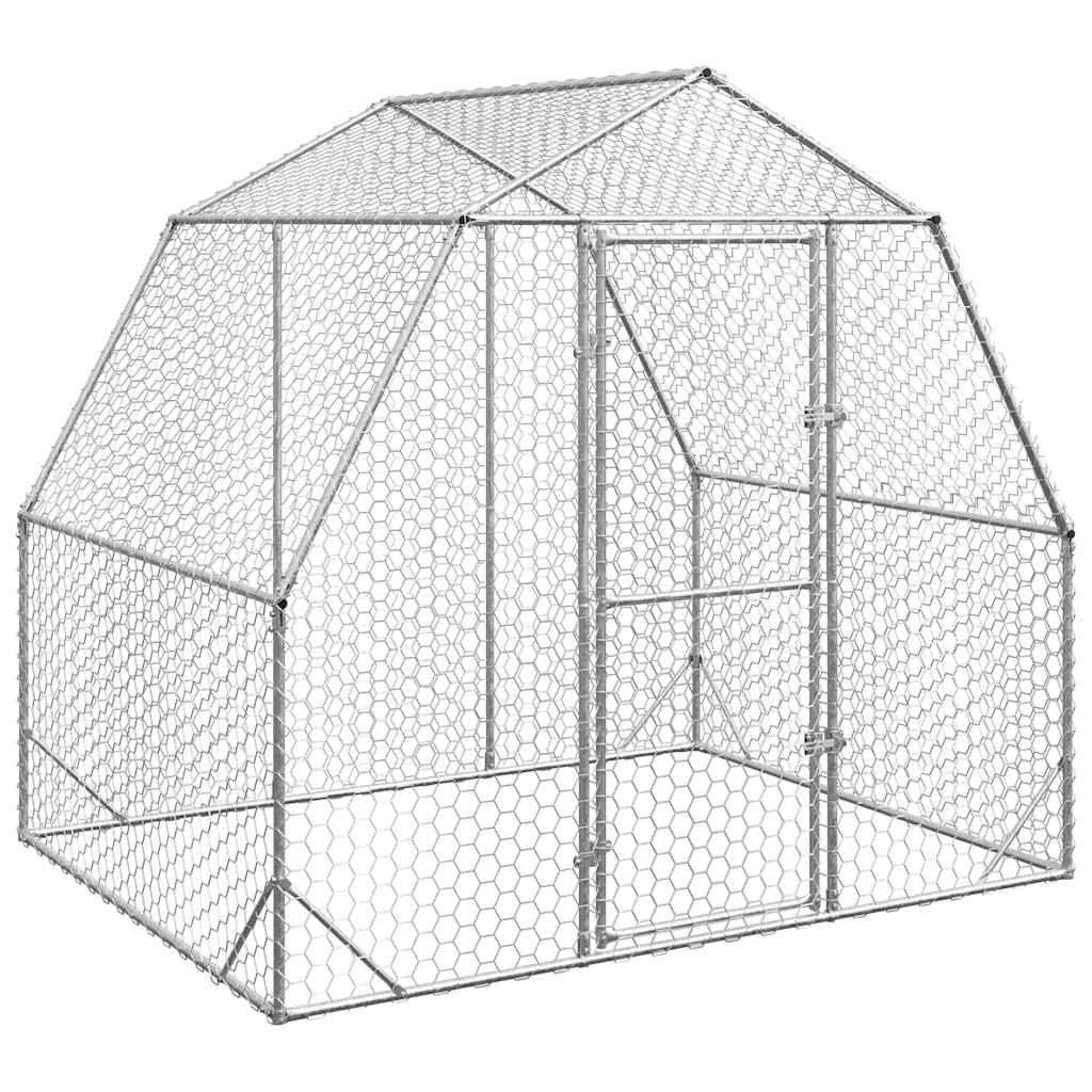 Chicken Run 2.5x2x2.25 m Galvanised Steel