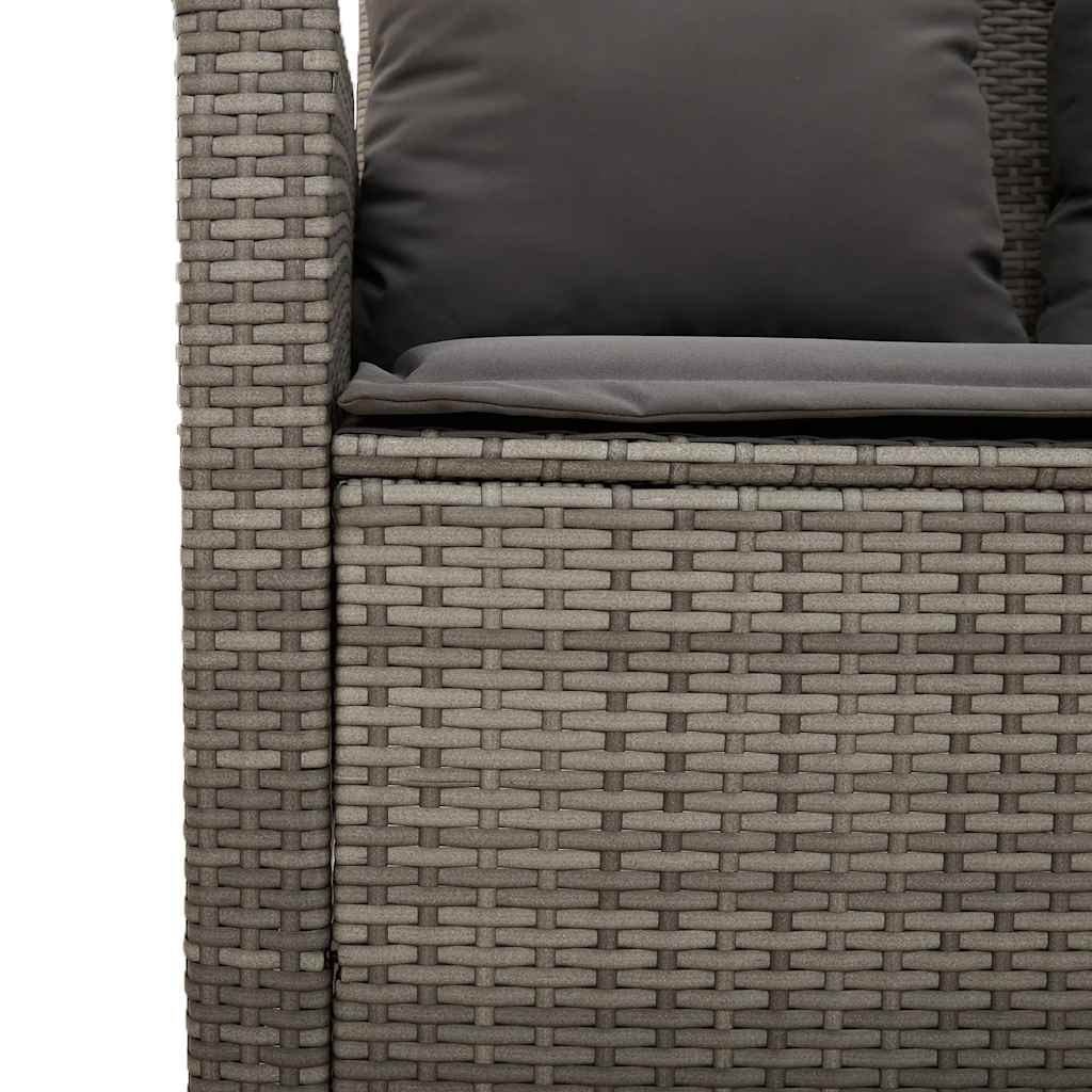 4 Piece Garden Sofa Set with Cushions Grey Poly Rattan
