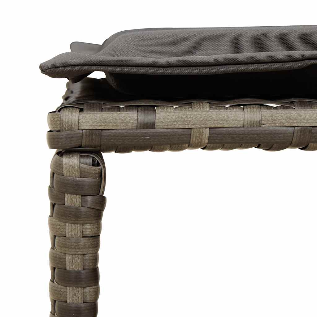 5 Piece Garden Sofa Set with Cushions Stackable Grey Poly Rattan