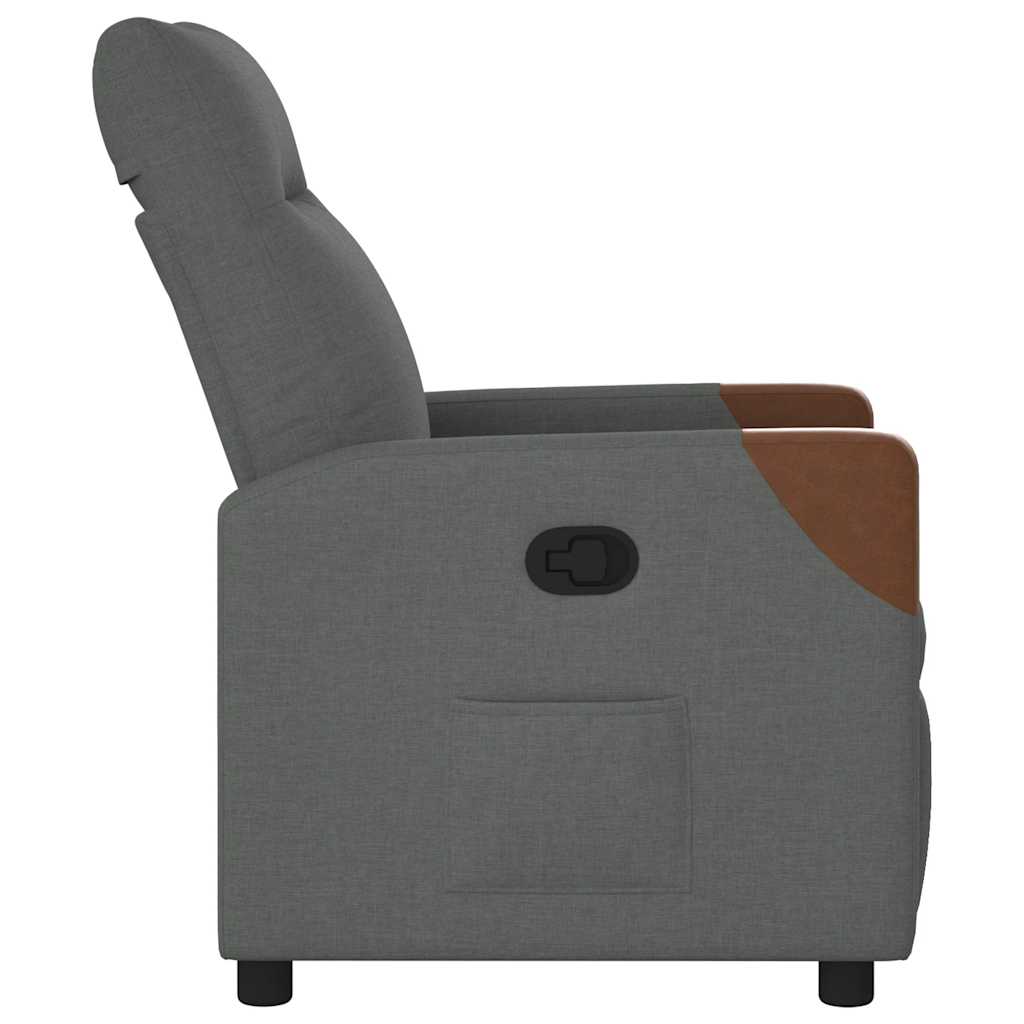 Recliner Chair Dark Grey Fabric