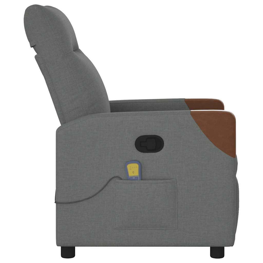 Massage Recliner Chair Dark Grey Fabric