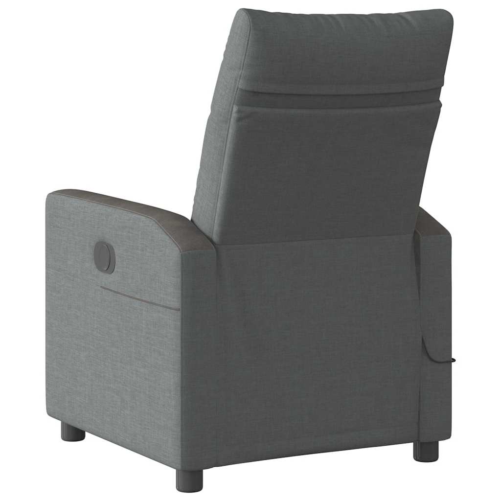 Massage Recliner Chair Dark Grey Fabric