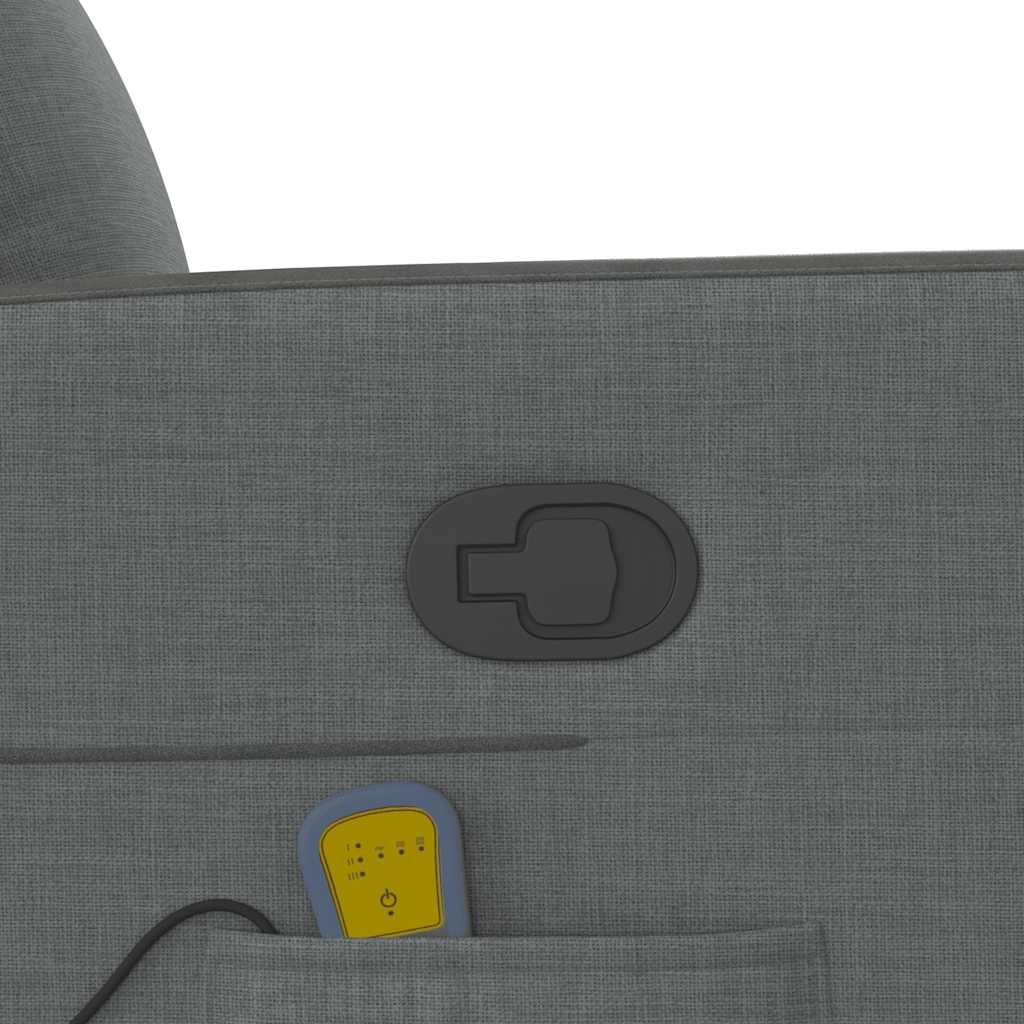 Massage Recliner Chair Dark Grey Fabric