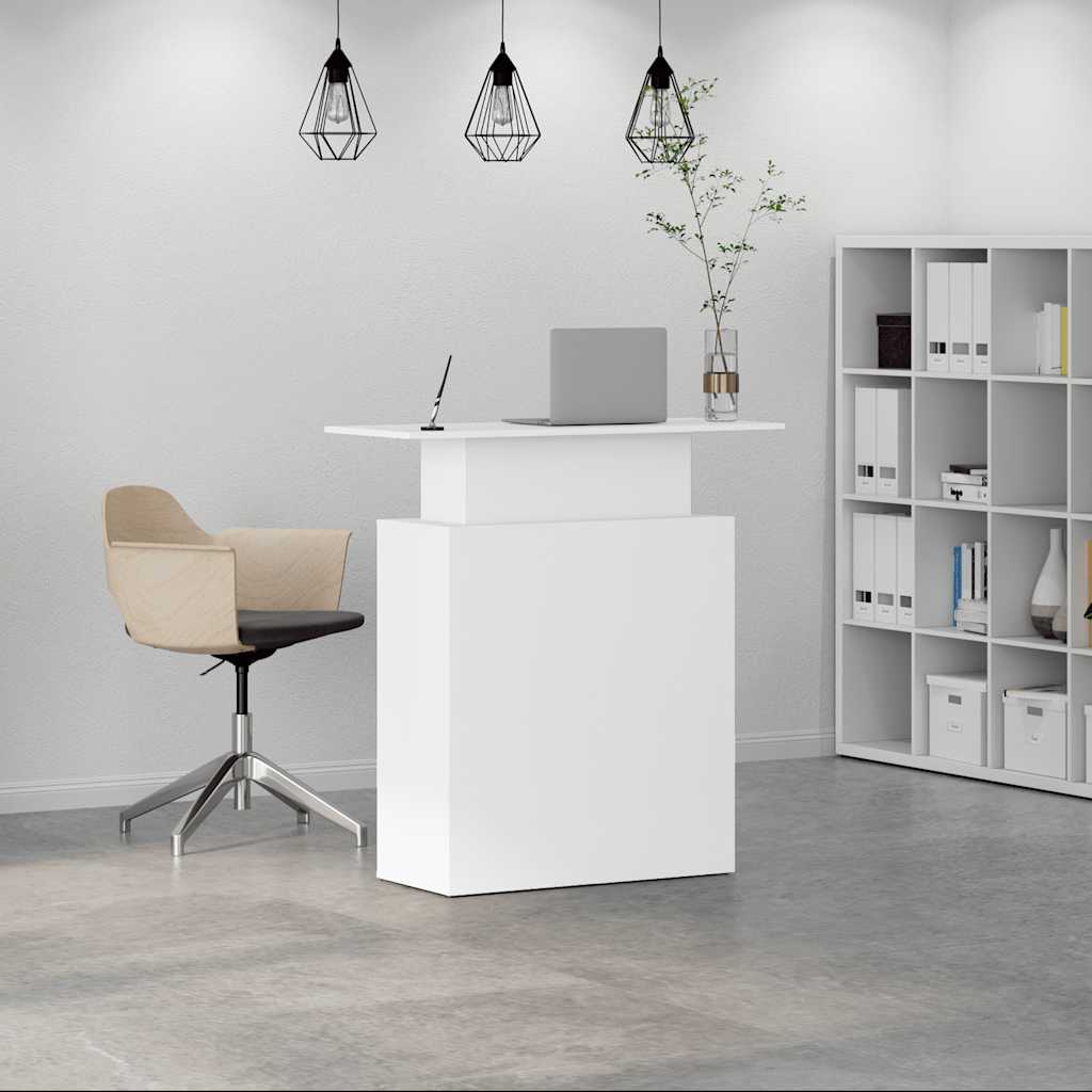 Reception Desk White 100x40x104 cm Engineered Wood
