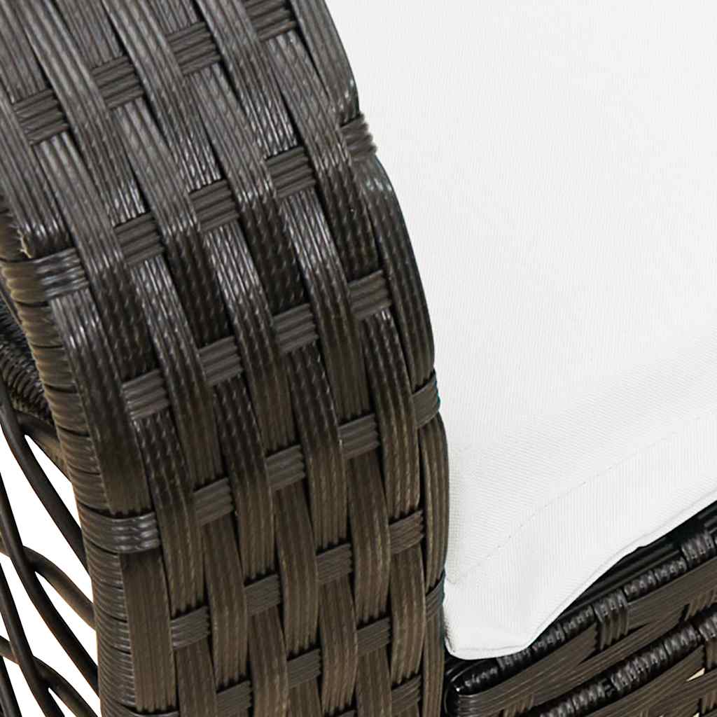 Garden Rocking Chair with Cushions Black Poly Rattan