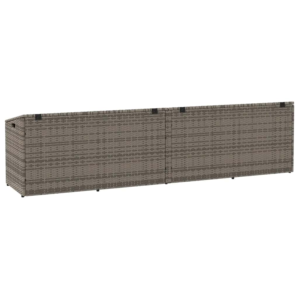 Garden Storage Box Grey 220x50x58 cm Poly Rattan