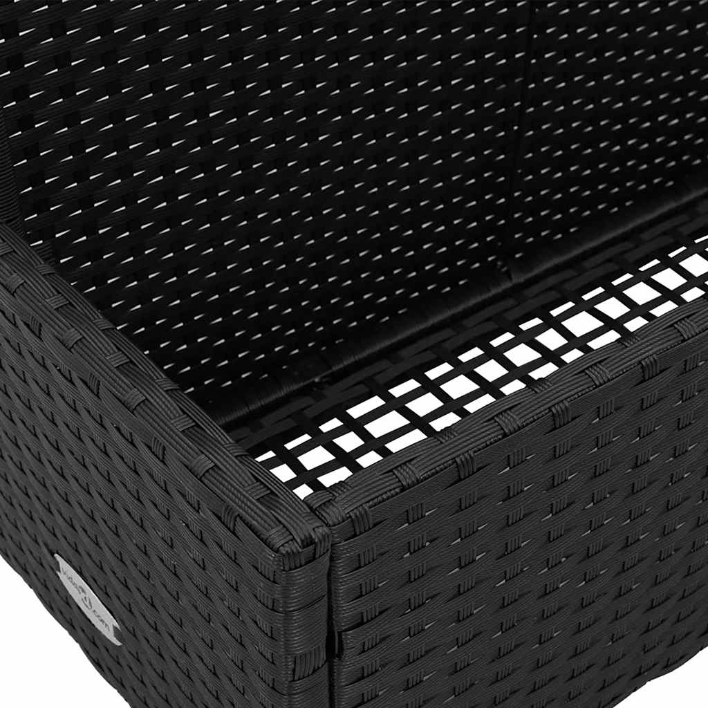 Poolside Float Storage Black 110x100x57 cm Poly Rattan